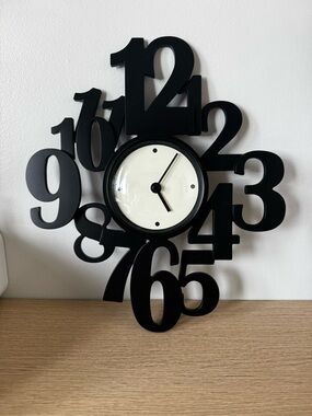 Modern Black Number Cluster Wall Clock - Contemporary Home Accent